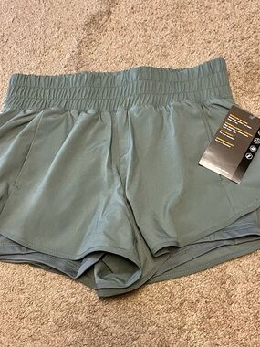Avia Sage Green Athletic Shorts with Elastic Waist